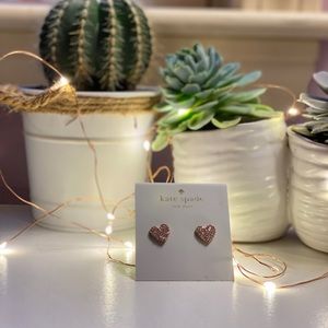 BRAND NEW Kate Spade Pave Heart Studs